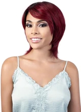 Human hair new red short headgear