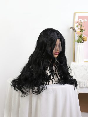Newlook Black Color Long Wavy Lace Frontal Wigs