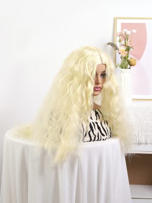 613 Blonde Long Curly Synthetic Hair Wigs For Women