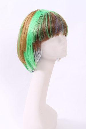 W122 NEWLOOK Short Bob Wig Green Mix Brown Color Hair Wigs