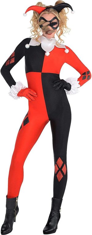 HC0025Jester Style Clown Women's Fancy Dress Costume Slimming Dress for Women Adult Dance Party Performance Costumes