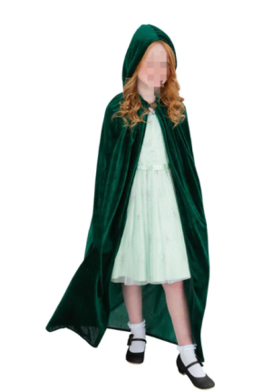 T031 Foreign Deluxe Cloak Emerald Green Kids Popular Style  Trade New Horns Fixed Fashion  Cute Style Lovely Casual Holiday