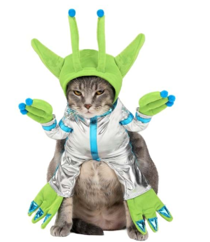 P0037 Pet Green Alien Costume Pet Clothing Spring And Summer Thin Section Cute Thin Breathable Sunscreen Comfortable Cat Dog Clothes