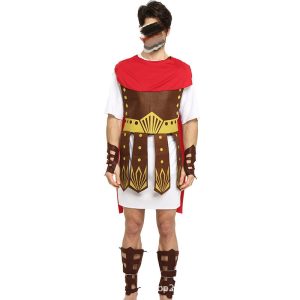 HC0029Male Roman Soldier Gladiator Fancy Dress Costume Style Fancy Dress Costume Cosplay Stage Performance, Male Party Costume