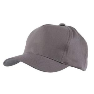 AM0028 FULLY COVERED 5 PANEL BASEBALL CAP in Grey.