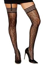 HC0060 Leopard Pattern Fishnet Thigh High Stockings for Women