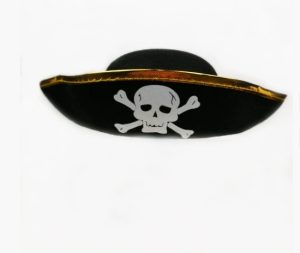 HT067 Black Pirate Tricorn Hat with Gold Trim Pirate Hat Halloween Children's Cosplay Prop Pirate Captain Hat