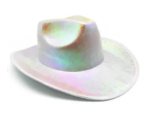 HT324 Halloween Carnival Party Pink Fluorescent Multi-color Denim Cap Composite Laser Cap Western Style Rainbow Denim Cap