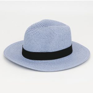 HT277 Summer foldable wide-brimmed raffia Panama straw hat with square buckle, sun protection hat for outdoor wear, breathable and UV-protective hat