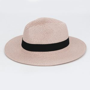 HT279 Summer foldable wide-brimmed raffia Panama straw hat with square buckle, sun protection hat for outdoor wear, breathable and UV-protective hat