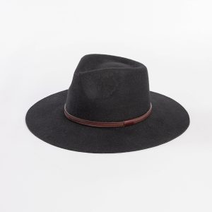 HT295 Fashion Casual Brown Leather Belt Felt Wide-brimmed Jazz Hat Outdoor Fedora Wool Felt Hat