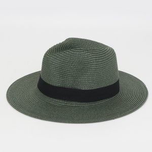 HT280 Summer foldable wide-brimmed raffia Panama straw hat with square buckle, sun protection hat for outdoor wear, breathable and UV-protective hat