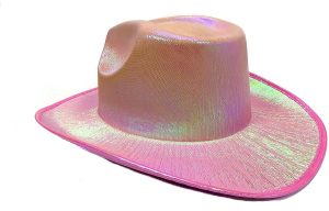 HT319 Halloween Carnival Party Pink Fluorescent Multi-color Denim Cap Composite Laser Cap Western Style Rainbow Denim Cap