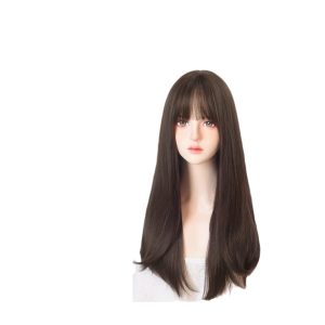 LA00016 A wig for women with long black and straight hair