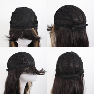 LA0054 Straight bangs, spiral wig, long curly wig, women's wigs, synthetic fiber wig, full head set