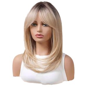 LA00011 Ladies' figure-eight bangs high-level wig with gradient color full wig