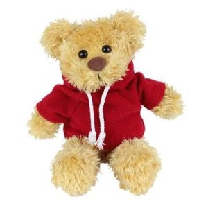AM0028 HOODY TEDDY BEAR. Gold Fur Teddy Bear Dressed with Hoody.