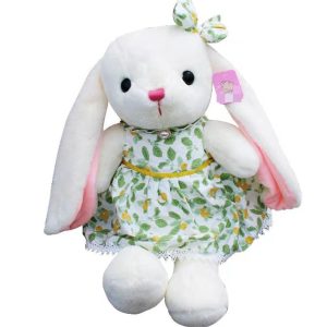 AM0051 New rabbit plush toy, dressing little white rabbit, bed pressing doll, children