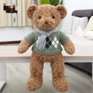 AM00102 dark brown Hug baby scarf Bear doll, cute teddy bear plush toy doll, small gift for your girlfriend, 50 cm *4