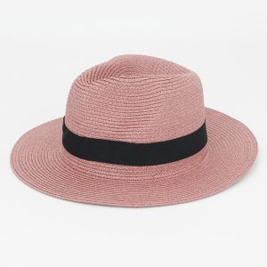 HT285 Summer foldable wide-brimmed raffia Panama straw hat with square buckle, sun protection hat for outdoor wear, breathable and UV-protective hat