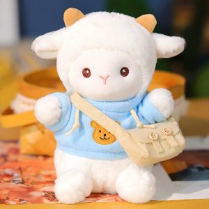 AM00132 Cute little lamb plush toy, doll, children's bed sleeping doll, pillow. Birthday gift for girls