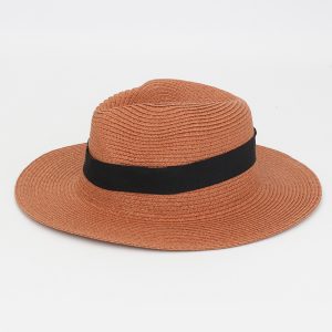 HT286 Summer foldable wide-brimmed raffia Panama straw hat with square buckle, sun protection hat for outdoor wear, breathable and UV-protective hat