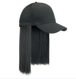 HT0005 Women's face-slimming straight hair hat wig integrated bob head baseball cap clavicle hair bobo head short hair wig hat