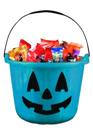 BL0028 Candy Packaging Gift bag tote bag Teal Trick and Treat Pumpkin Halloween Bucket