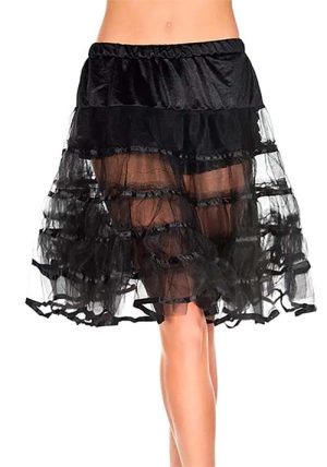 HC0138 Knee Length Black Petticoat for Women