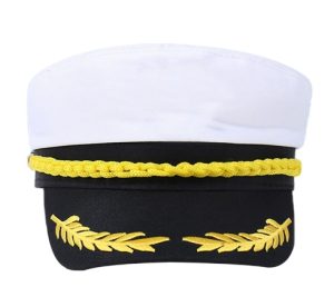 HT167 Anchor Skippers Captain Cap New Navy-style Uniform Hat for Men and Women, Suitable for Stage Performances and Cosplay.