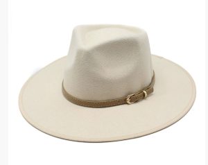 HT176 Metal Belt Buckle Accessories, Retro Fedoras, Men's and Women's Outdoor Brimmed Hats, Jazz Hats, Wool Felt Hats
