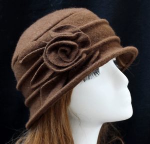 HT220 Autumn and Winter Fashion Woolen Hat, High-end and Elegant Basin Hat for Middle-aged and Elderly People in Winter.