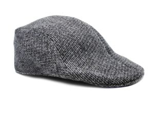 HT337 Men's Winter Autumn British Warm Forward Hat with Herringbone Pattern Knitted Beret for Outdoor Leisure Retro Bowler Hat