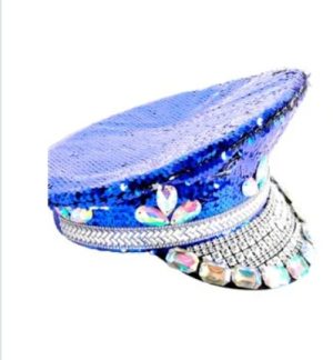 HT398 Double-sided Rhinestone Cross-border Festival Performance Colorful Water Crystal Rivet Ballroom Party Fashion Navy Cap