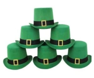 HT414 Gentleman's Lincoln hat, black Lincoln hat with gold buckle, green Irish hat, St. Patrick's Day hat