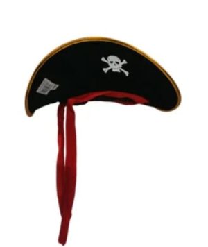 HT417 Halloween items, stage performance props, party costumes, pirate hats, red ribbons, pirate hats, performance, cosplay hat