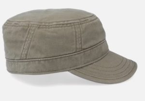 HT452 New style men's solid color smooth surface large head circumference retro short brim flat top military cap outdoor duckbill cap fashion