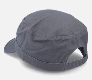 HT463 New style men's solid color smooth surface large head circumference retro short brim flat top military cap outdoor duckbill cap fashion