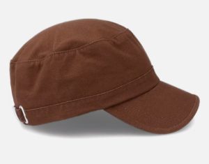 C00241 New style men's solid color smooth surface large head circumference retro short brim flat top military cap outdoor duckbill cap fashion