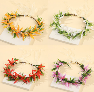 H0002 Nature-inspired Floral Garland Headband for Women